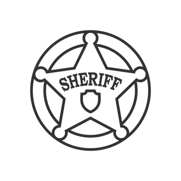 Графический Знак Шерифа Эмблема Шерифа Изолирована Белом Фоне Векторная Иллюстрация — стоковый вектор