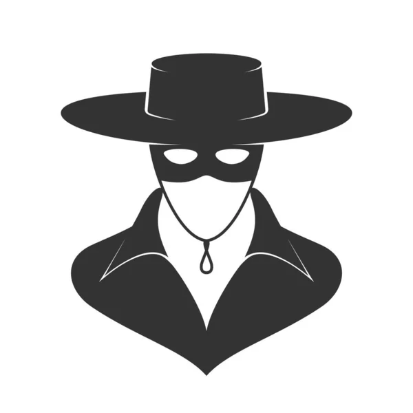 Mask Zorro 그래픽 아이콘 배경에 식별되지 표지판 일러스트 — 스톡 벡터