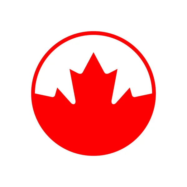 Канадский Кленовый Лист Графический Значок Знак Кленового Листа Круге Изолирован — стоковый вектор
