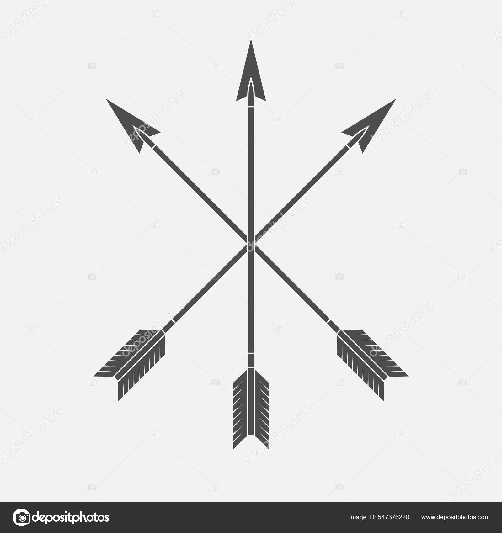 Arrows Graphic Icon Crossed Three Arrows Sign Isolated White Background ...