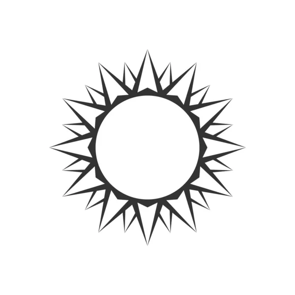 Solgrafisk Ikon Solskylt Isolerad Vit Bakgrund Sommarens Symbol Vektorillustration — Stock vektor