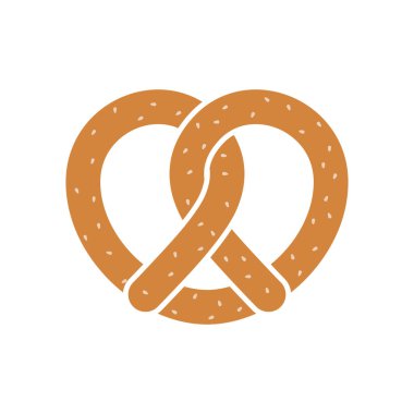 Simit grafik simgesi. Fırın sembolü. Beyaz arka planda izole ekmek işareti. Vektör illüstrasyonu