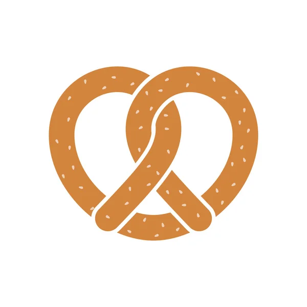 Γραφική Εικόνα Πρέτζελ Σύμβολο Αρτοποιίας Ψωμί Απομονωμένο Σημάδι Λευκό Φόντο — Διανυσματικό Αρχείο