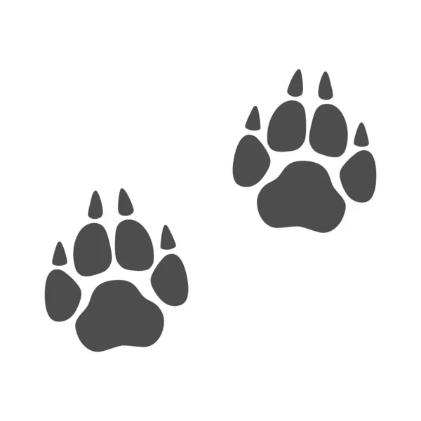 Wolf Paw Prints Graphic Icon Animal Paws Prints Isolated Sign — Stock Vector