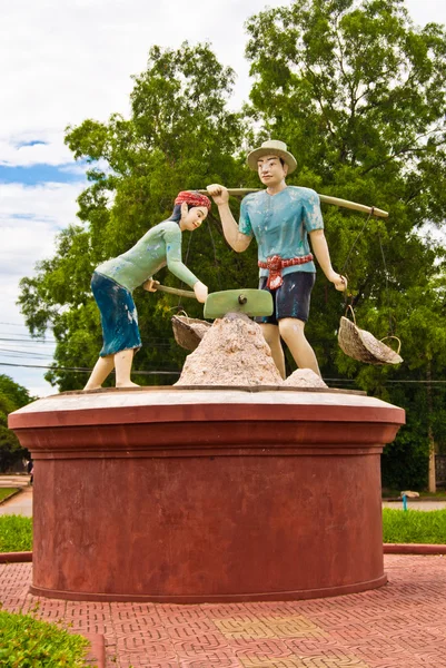 Pomnik wydobycie soli, kampot, Kambodża — Zdjęcie stockowe