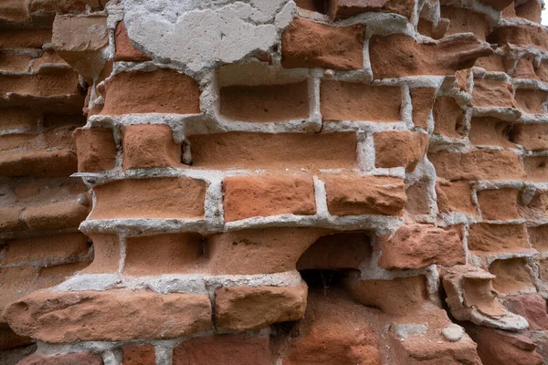 Antique Red Brick Masonry White Mortar Them Walls House — Stock Photo, Image