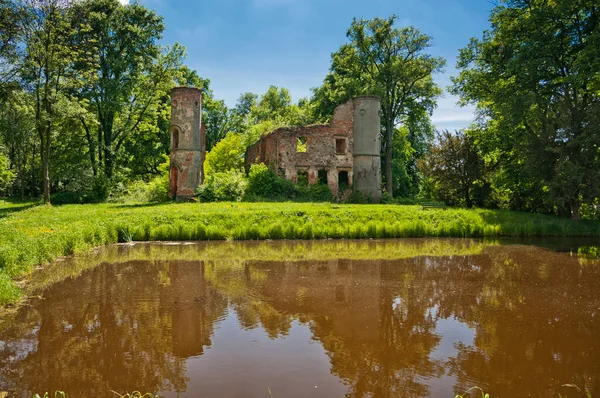 Ruins of palace in Jakubow, Lower Silesian Voivodeship, Poland.