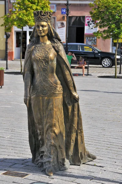 Статуя Хедвига Анжуйского Рыночной Площади Иновроцлав Куявско Поморское Воеводство Польша — стоковое фото