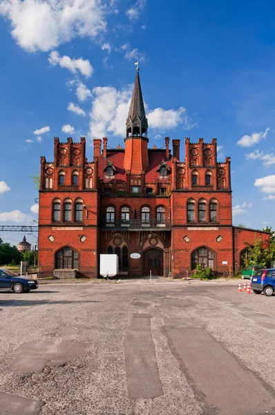 Neo Gothic Railway Station Nowe Skalmierzyce Greater Poland Voivodeship Poland — Zdjęcie stockowe