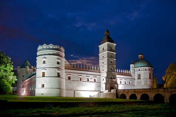 Night View Castle Krasiczyn Big Village Subcarpathian Voivodeship Poland — Stok fotoğraf
