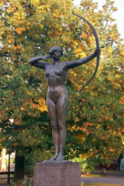 Archer - sculpture in the park of Jan Kochanowski. Bydgoszcz, Kuyavian-Pomeranian Voivodeship, Poland.