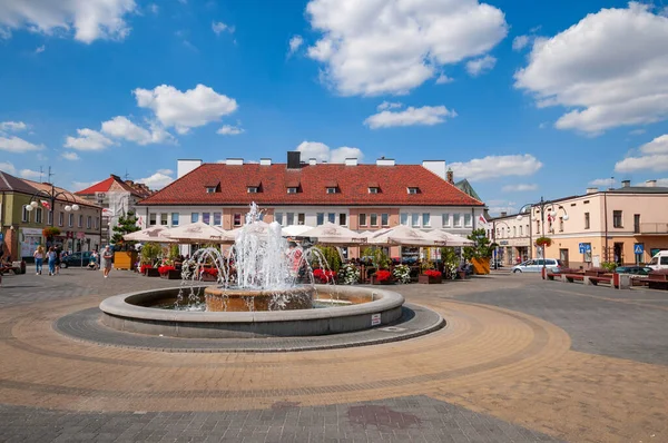 Fountain Market Square Wielun Lodz Voivodeship Poland — 图库照片