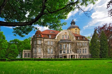 Palace of von Fischer-Lossainen build between 1909 - 1911. Lezany, Warmian-Masurian Voivodeship, Poland.