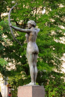 Archer - sculpture in the park of Jan Kochanowski. Bydgoszcz, Kuyavian-Pomeranian Voivodeship, Poland.