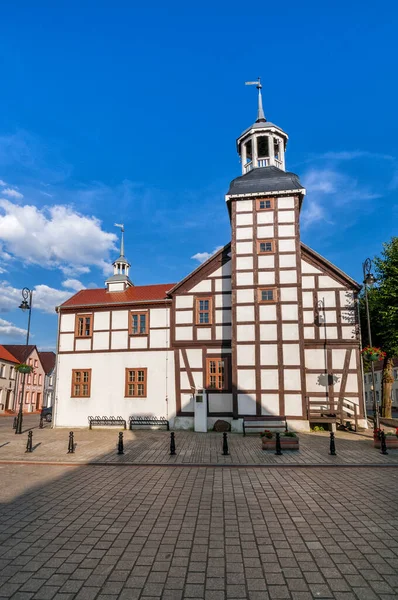Radnice Poloroubenou Stavbou Roku1697 Nowe Warpno Západní Pomořanské Vojvodství Polsko — Stock fotografie