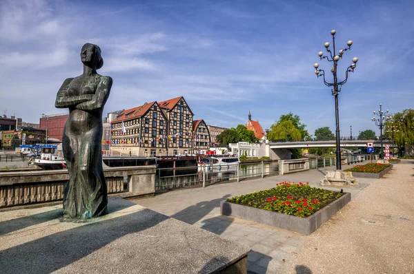 Tre Grazie Statue Sul Lungomare Brda Bydgoszcz Voivodato Della Kuiavia — Foto Stock