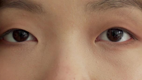 Augen von Menschen unterschiedlicher Rassen blicken direkt in die Kamera — Stockvideo