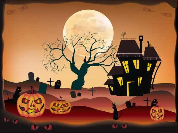 Halloween, carte postale  . — Image vectorielle