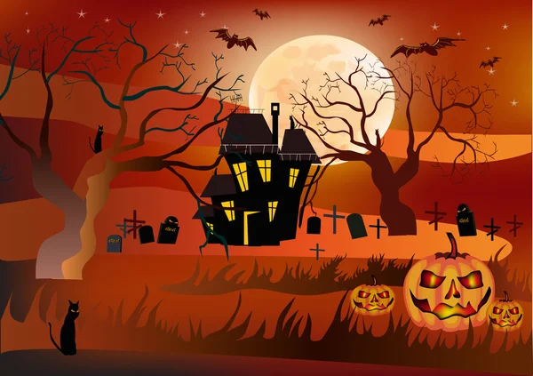 Halloween, briefkaart . — Stockvector