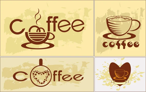 Kahve, logo, menü . — Stok Vektör