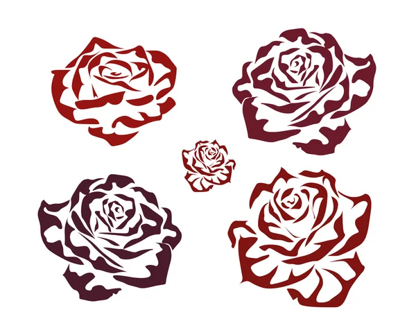 ¡Rose! iconos .tattoo  . — Vector de stock