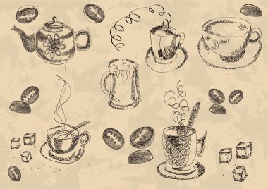 kahve, kutsal kişilerin resmi, vektör,