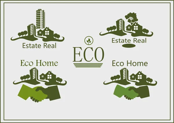 Immobilien-Logo, eco home . — Stockvektor