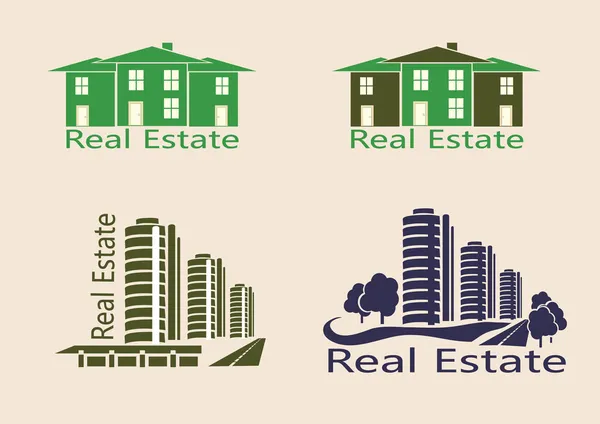 Logo inmobiliario, iconos  . — Vector de stock