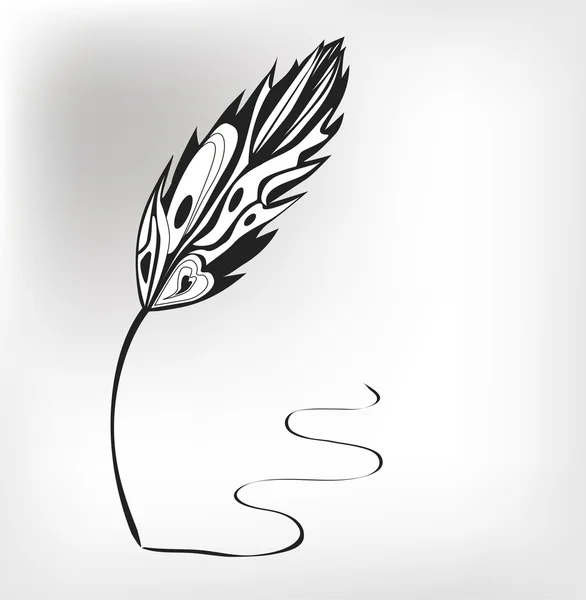 Feather calligraphic pen vector background — Stock Vector