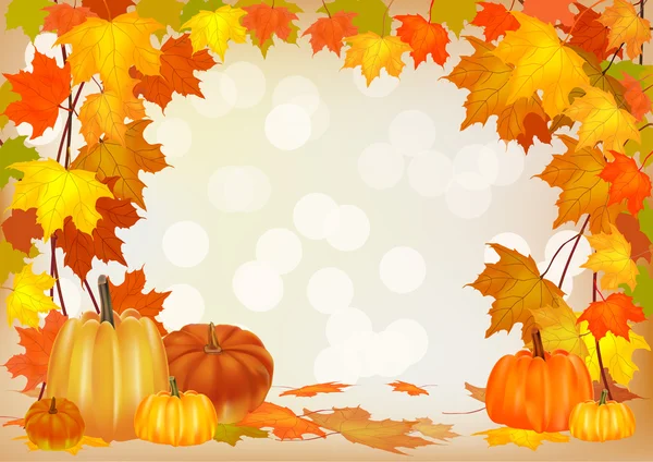 Postal de vacaciones de calabaza de otoño — Vector de stock