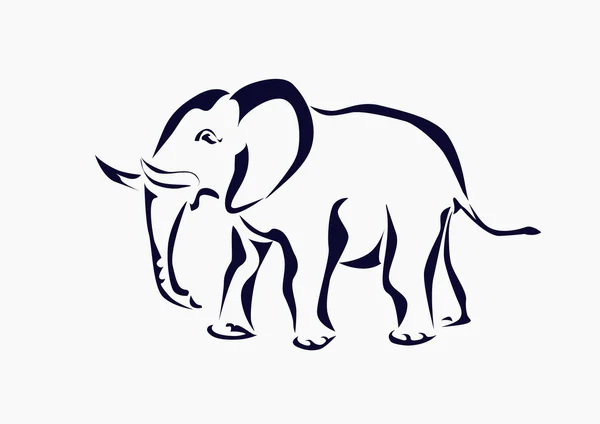 Elefant, Symbol, Tätowierung . — Stockvektor