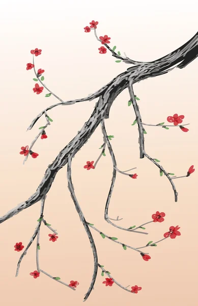 Sakura. carte postale. menu — Image vectorielle