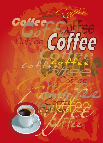 Banner com xícara de café — Vetor de Stock