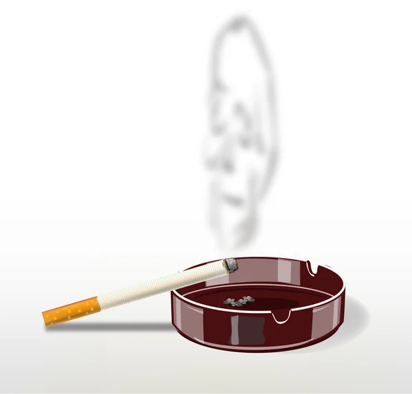 La fumée des cigarettes comme crâne humain — Image vectorielle