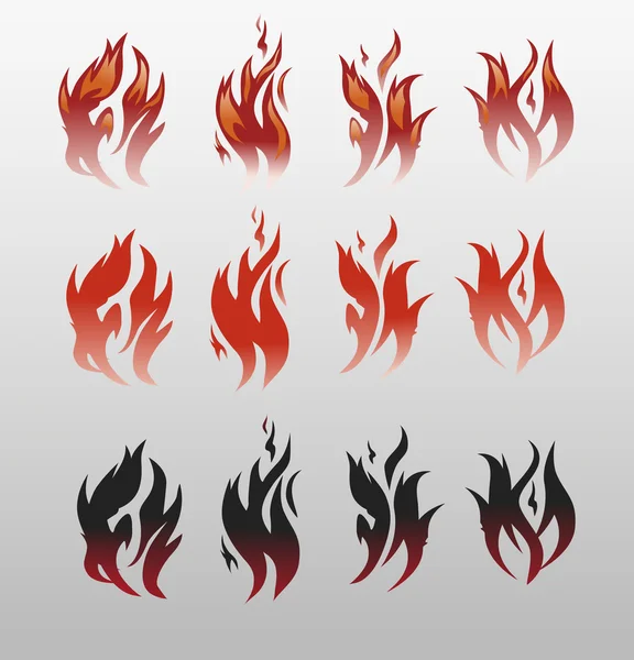 Yangın simgeler vektör