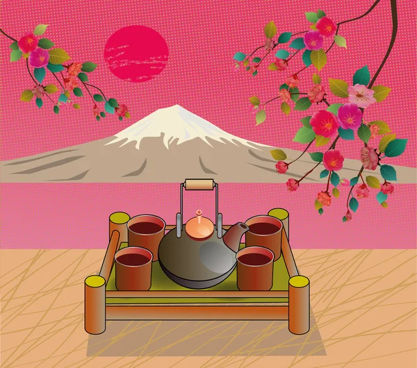 さくら。茶 ceremony.menu — ストックベクタ