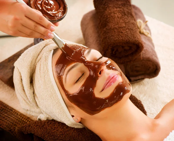 Maschera di Cioccolato Viso Spa. Salone di bellezza Spa — Foto Stock