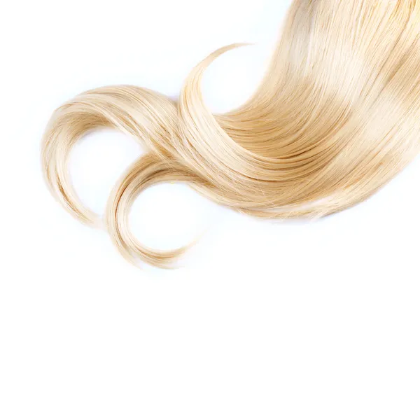 Gesundes blondes Haar isoliert auf weiß — Stockfoto