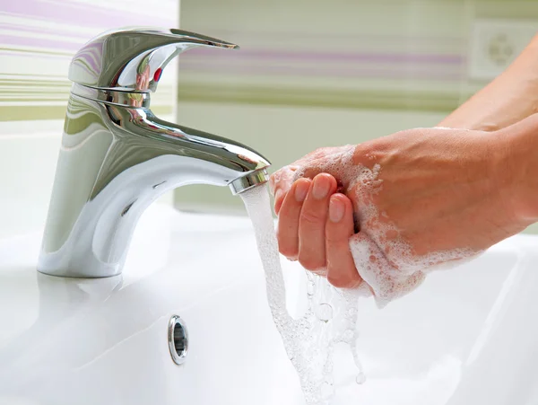 Washing Hands. Cleaning Hands. Hygiene — Stock Photo, Image