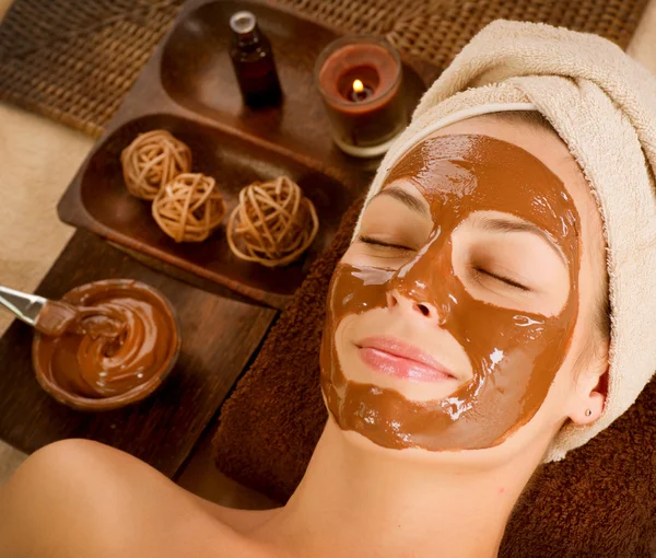 Chocolate Mask Facial Spa. Beauty Spa Salon Stock Image