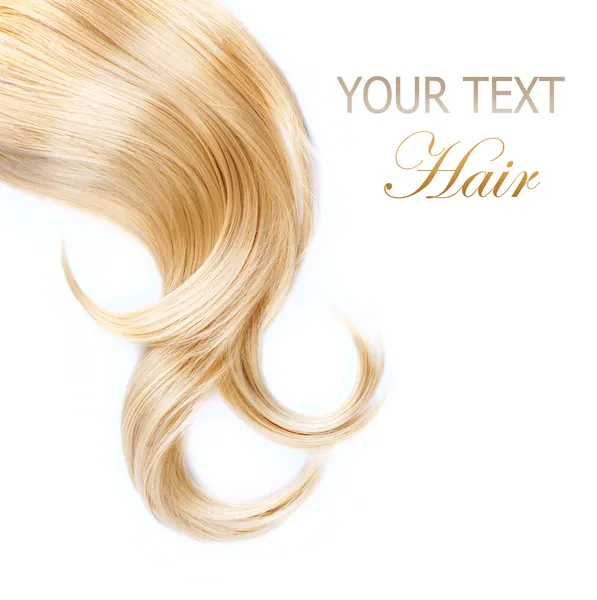 Zdravé blond vlasy izolovaných na bílém — Stock fotografie