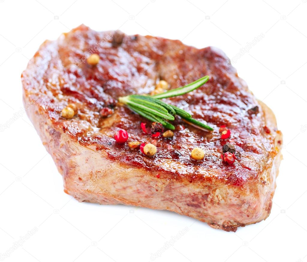 Grilled Beef Steak Isolated On a White Background