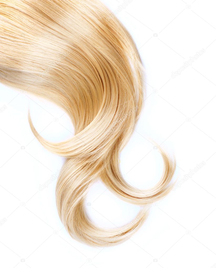 Healthy Blond Hair Isolated On White