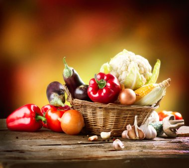 Healthy Organic Vegetables Still life Art Design
