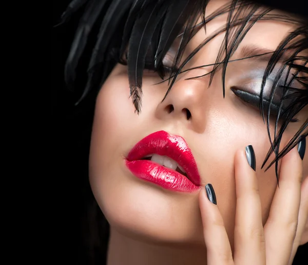 Mode Kunst Mädchenporträt. Lebhaftes Make-up — Stockfoto