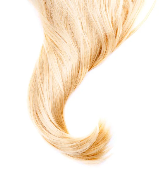 Zdravé blond vlasy izolovaných na bílém — Stock fotografie