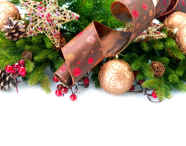 Christmas Decoration. Holiday Decorations Isolated on White Stock Image