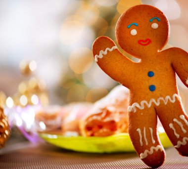 Zencefilli kurabiye adam. Noel tatil gıda
