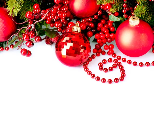 Christmas and New Year Baubles and Decorations border design Royalty Free Stock Images