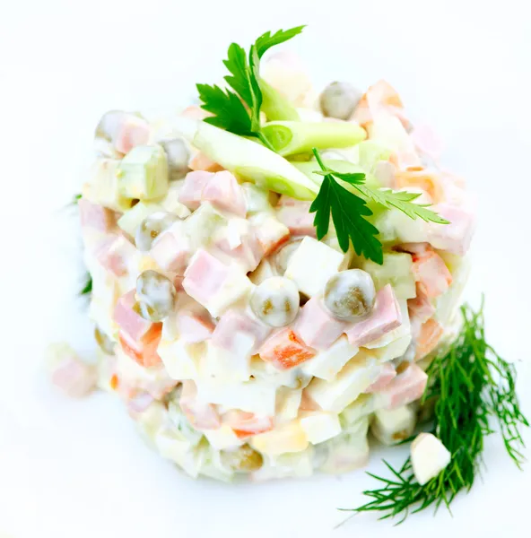 Salad Olivier. Russian traditional salad — Stock Photo, Image